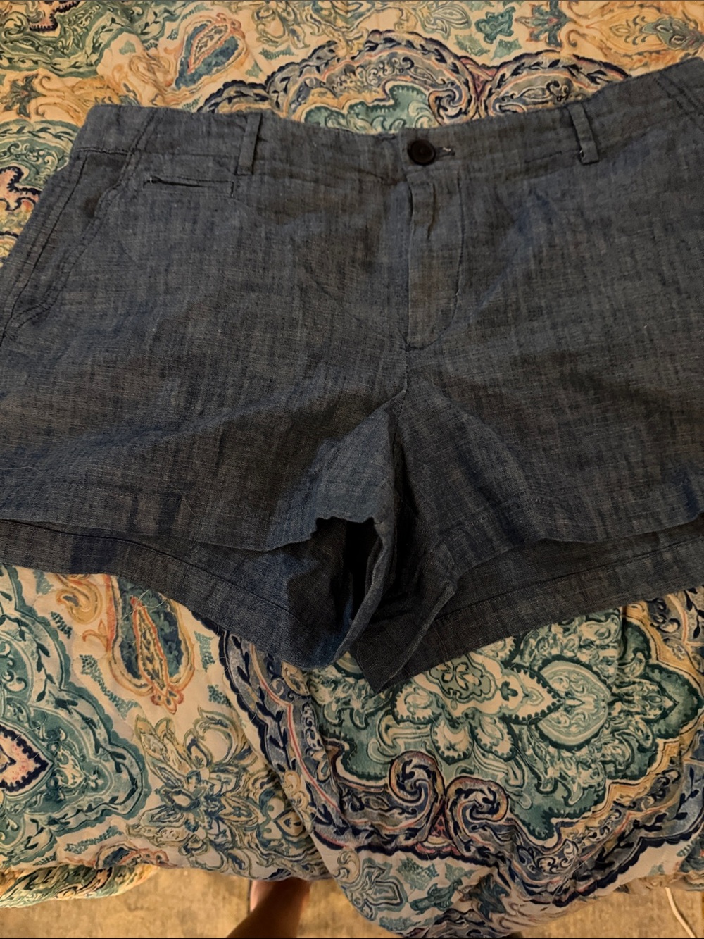 GAP Women's Chambray-Style Blue Shorts